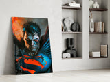 Bloody Superman Glass Wall Art || Designer's Collection