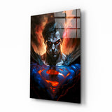 Bloody Superman Glass Wall Art  || Designer Collection