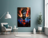 Bloody Superman Glass Wall Art || Designer's Collection