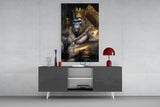 Ape King in Throne Glass Wall Art || Designer's Collection