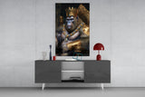 Ape King in Throne Glass Wall Art || Designer's Collection