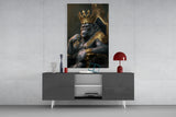 Ape King in Throne Glass Wall Art || Designer's Collection