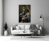 Ape King in Throne Glass Wall Art || Designer's Collection