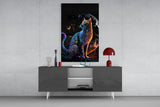 Moon Cat Glass Wall Art || Designer's Collection