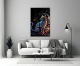 Moon Cat Glass Wall Art || Designer's Collection