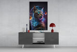 Moon Cat Glass Wall Art || Designer's Collection