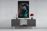 Moon Cat Glass Wall Art || Designer's Collection