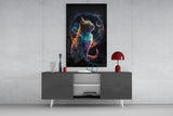 Moon Cat Glass Wall Art || Designer's Collection