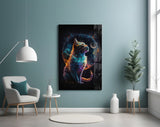 Moon Cat Glass Wall Art || Designer's Collection