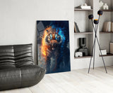 Flaming Nobility Glass Wall Art || Designer's Collection