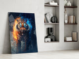 Flaming Nobility Glass Wall Art || Designer's Collection