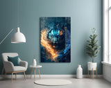 Flaming Anger Glass Wall Art || Designer's Collection