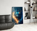 Flaming Anger Glass Wall Art || Designer's Collection