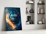 Flaming Anger Glass Wall Art || Designer's Collection