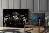 3 Wise Monkeys Glass Wall Art || Designer's Collection