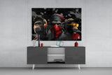 3 Wise Monkeys Glass Wall Art || Designer's Collection