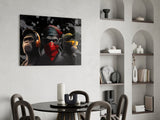 3 Wise Monkeys Glass Wall Art || Designer's Collection