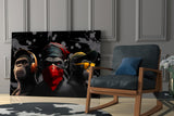 3 Wise Monkeys Glass Wall Art || Designer's Collection