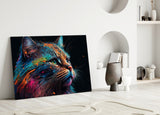 Colorful Cat Glass Wall Art || Designer's Collection