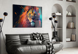 Nobility of the Lion Glass Wall Art || Designer's Collection