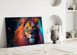 Nobility of the Lion Glass Wall Art || Designer's Collection