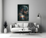 Captain America Glass Wall Art || Designer's Collection