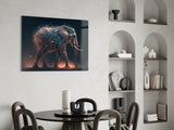 Glory of an Elephant Glass Wall Art || Designer's Collection