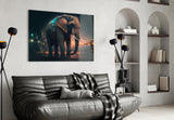 Glory of an Elephant Glass Wall Art || Designer's Collection