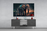 Glory of an Elephant Glass Wall Art || Designer's Collection