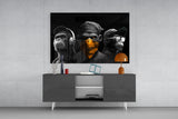 3 Wise Monkeys Glass Wall Art || Designers Collection