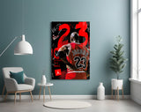 Micheal Jordan Glass Wall Art || Designers Collection