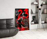 Micheal Jordan Glass Wall Art || Designers Collection