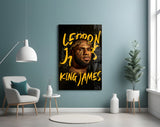 Lebron James, King Glass Wall Art || Designers Collection