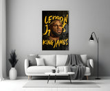 Lebron James, King Glass Wall Art || Designers Collection