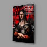 Mona Lisa, The Cat Lover Glass Wall Art || Designers Collection