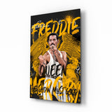 Freddie Mercury, The Queen Glass Wall Art || Designer Collection