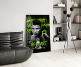 Muhammad Ali , The Greatest Glass Wall Art || Designers Collection