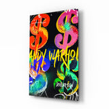 Arte della parete di vetro Andy Warhol e Dollar || Collezione designer