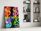 Andy Warhol and Dollar Glass Wall Art || Designers Collection