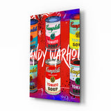 Andy Warhol and Cans || Collection des concepteurs Impression Sur Verre