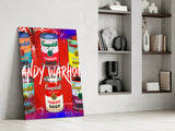 Andy Warhol and Cans Glass Wall Art || Designers Collection