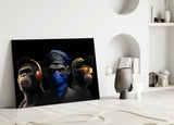 3 Wise Monkeys Glass Wall Art || Designers Collection