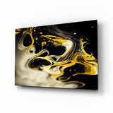 Golden Splash Glass Wall Art || Designers Collection