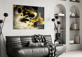 Golden Splash Glass Wall Art || Designers Collection