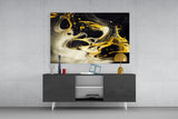 Golden Splash Glass Wall Art || Designers Collection