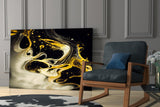 Golden Splash Glass Wall Art || Designers Collection