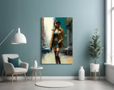 Pose Womenly Glass Wall Art || Designers Collection