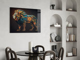 Lion Glass Wall Art || Designers Collection