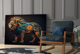 Lion Glass Wall Art || Designers Collection