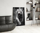 Tiger's Wrath Glass Wall Art || Designer's Collection